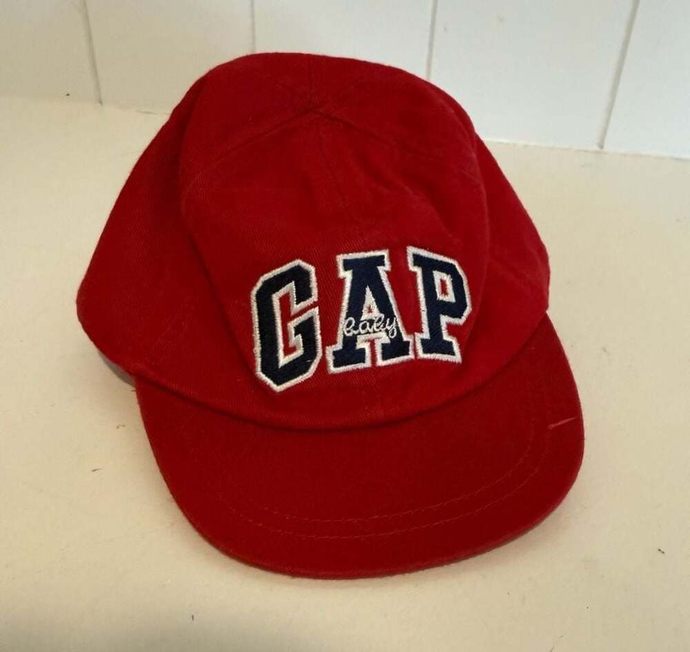 Baby Gap Red Baseball Cap with Logo Embroidery, Size XS-S (up to 6 months)